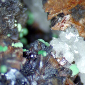 Ghoetite, ankerite, calcite, malachite